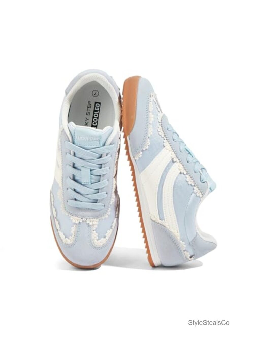 Women's Retro Thin Slim Tennis Sneakers Nylon Suede Lace-Up